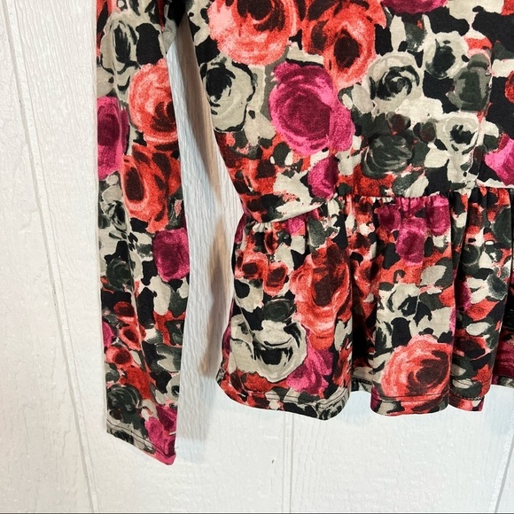 NEW Lily Rose Floral Rose Print Scoop Neck Blouse Small - Picture 10 of 16